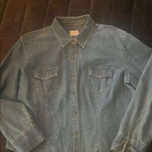 Liz Claiborne Dark Wash Denim Shirt